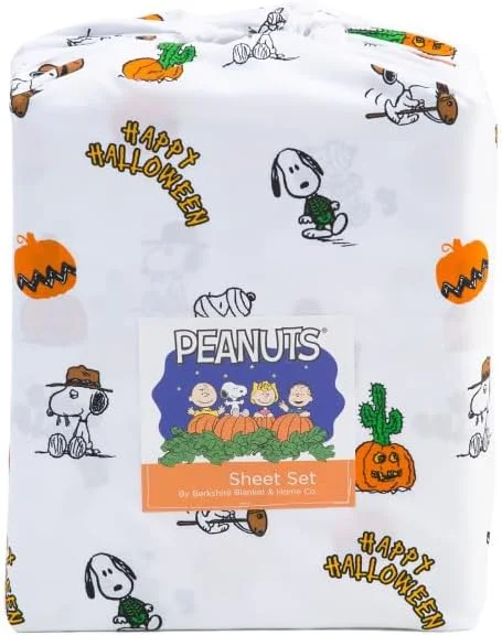 ست ملحفه هالووین طرح Peanuts از Berkshire Blanket & Home Co. (هالووین مبارک، یک نفره)