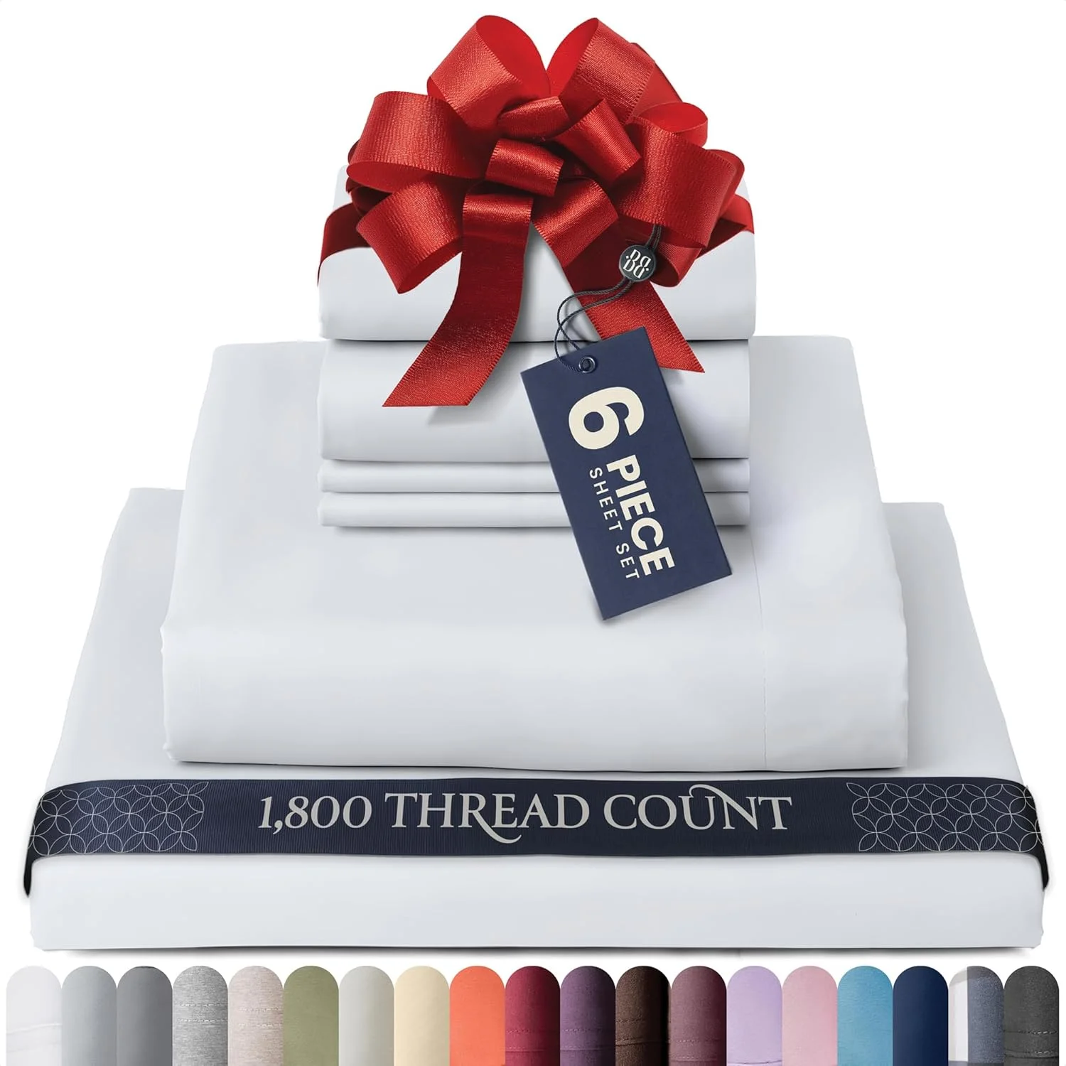 ست ملحفه ابریشمی نرم کینگ سفید BELADOR - ملحفه های تخت خواب 6 تکه لوکس برای تخت سایز کینگ، ملحفه های جیب عمیق با تناسب مطمئن با کش، ملحفه های هتل تنفسی و ست روبالشتی، ملحفه های بدون چروک Oeko-Tex