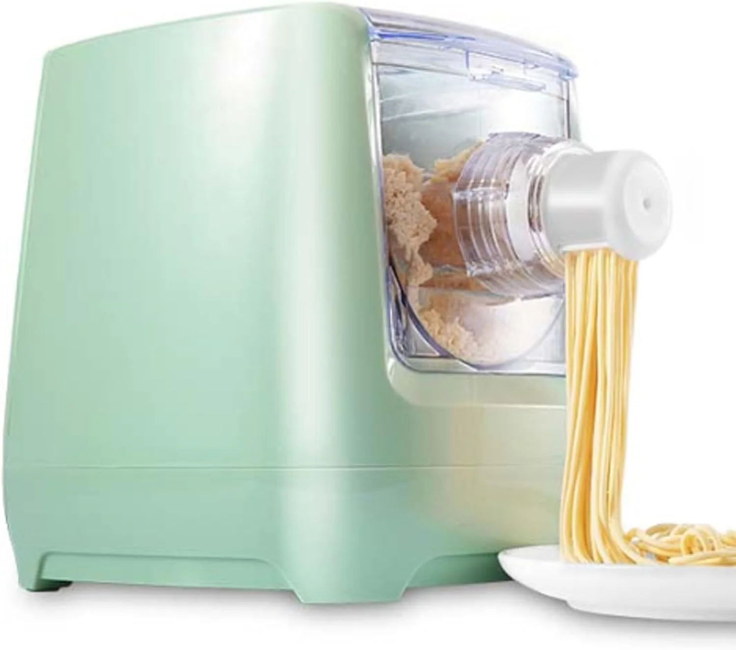 دستگاه پاستا ساز WOLWES، دستگاه اتوماتیک تهیه نودل و مخلوط کن خمیر، لوازم جانبی دستگاه نودل راویولی ساز/میکسر آشپزخانه - 13 قالب، پاستا تازه خانگی به آسانی، سبز