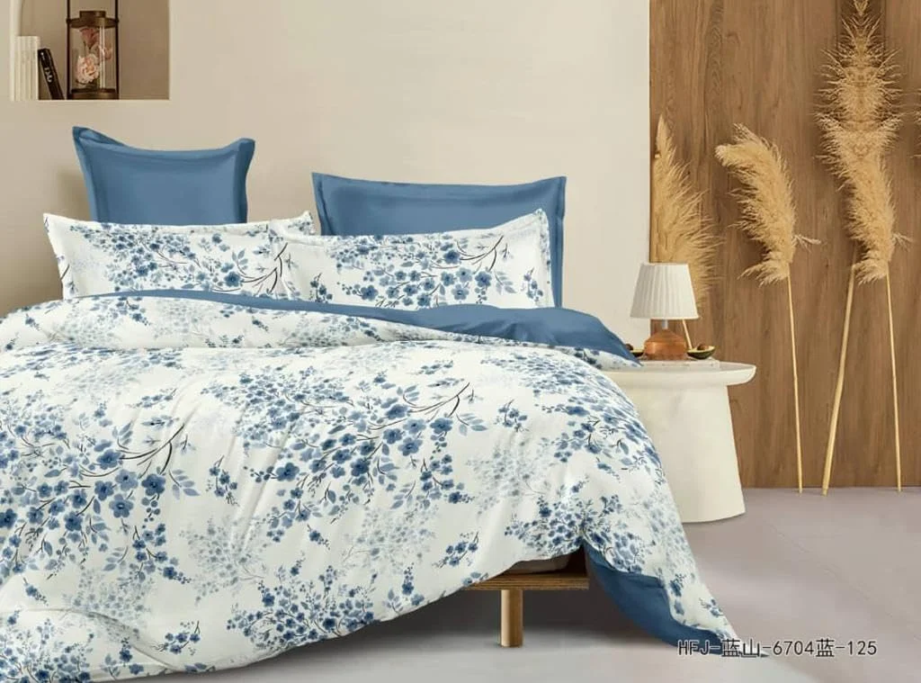 ست ملحفه طرح گل آبی سایز کینگ – ست سه تکه ملحفه میکروفایبر مقاوم در برابر چروک – زمینه سفید شیک با طرح های آبی – ملحفه 250x270 سانتی متر + 2 روبالشتی - 75 X 50 سانتی متر ست ملحفه طرح گل آبی سایز کینگ – ست سه تکه ملحفه میکروفایبر مقاوم در برابر چروک – زمینه سفید شیک با طرح های آبی – ملحفه 250x270 سانتی متر + 2 روبالشتی - 75 X 50 سانتی متر