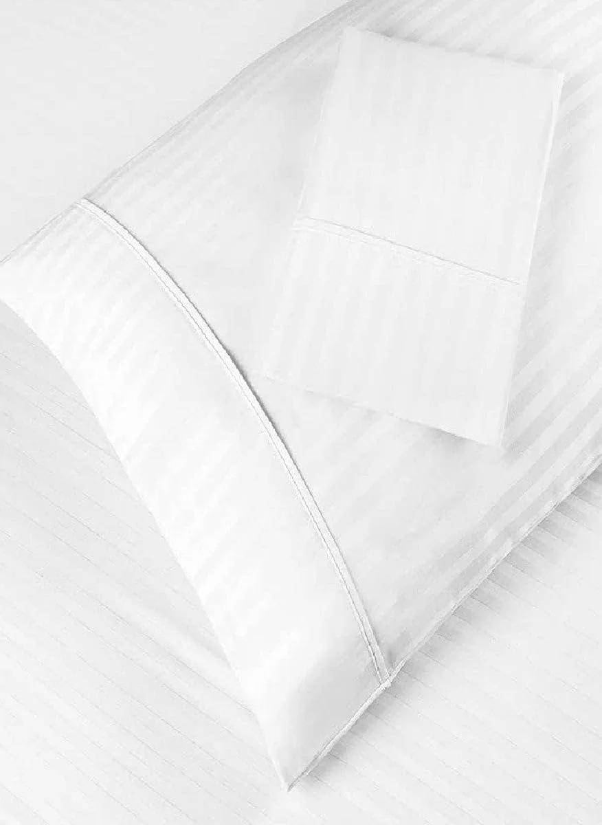 ست ملحفه راه راه دو نفره بلوبری، ۱۰۰٪ پنبه، کیفیت عالی، ۱۵۰ در ۲۰۰ + ۲۰ سانتی متر NEWFS-۰۶۴۵