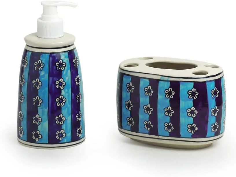 اکسکلوسیو لین ست لوازم جانبی سرامیکی دست ساز و نقاشی شده حمام مدل 'ماگنولیای جادویی' برای حمام منزل (جا مایع صابون، جا مسواکی) اکسکلوسیو لین ست لوازم جانبی سرامیکی دست ساز و نقاشی شده حمام مدل 'ماگنولیای جادویی' برای حمام منزل (جا مایع صابون، جا مسواکی)