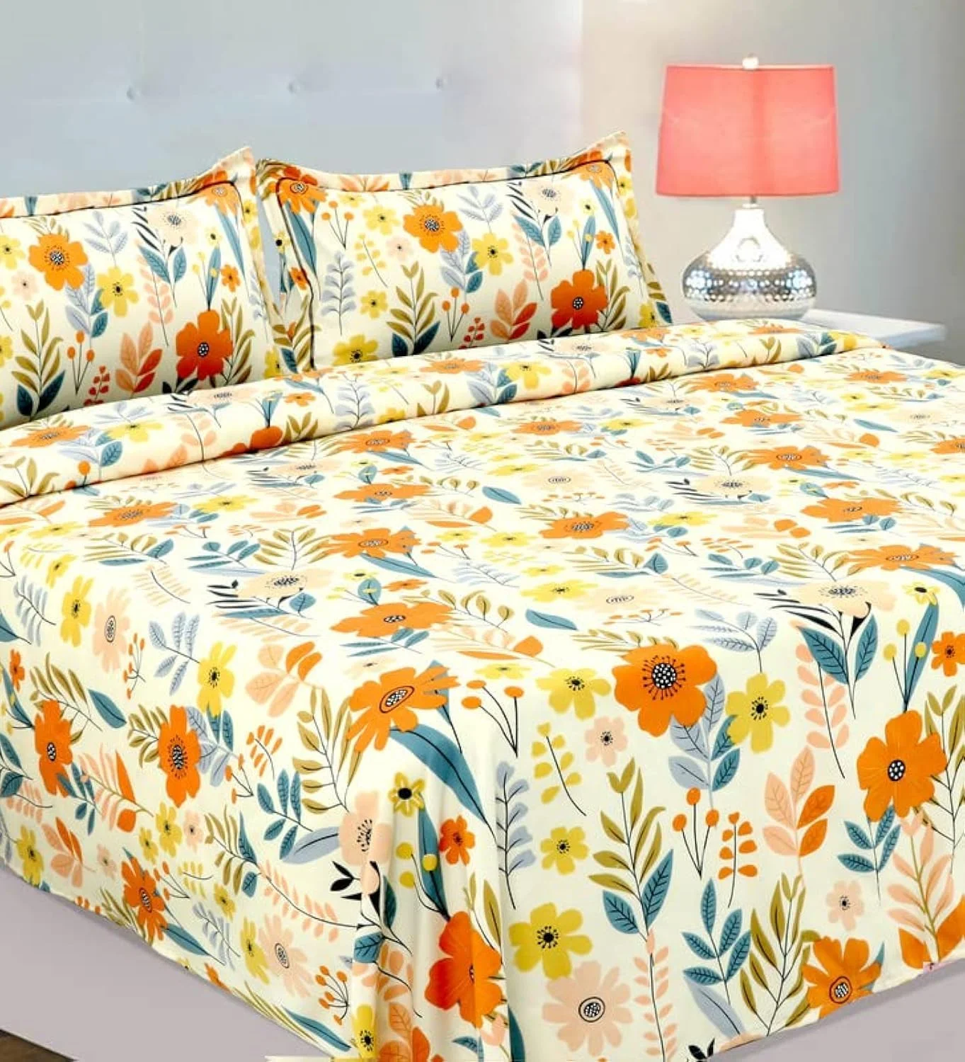 ملحفه سوپر کینگ سایز از مجموعه کینگستون BSB HOME به همراه 2 روبالشتی کینگ سایز | ملحفه های نرم و لوکس (ست 3 تکه) | 274x274 سانتی متر، (سفید و چند رنگ، پنبه) ملحفه سوپر کینگ سایز از مجموعه کینگستون BSB HOME به همراه 2 روبالشتی کینگ سایز | ملحفه های نرم و لوکس (ست 3 تکه) | 274x274 سانتی متر، (سفید و چند رنگ، پنبه)