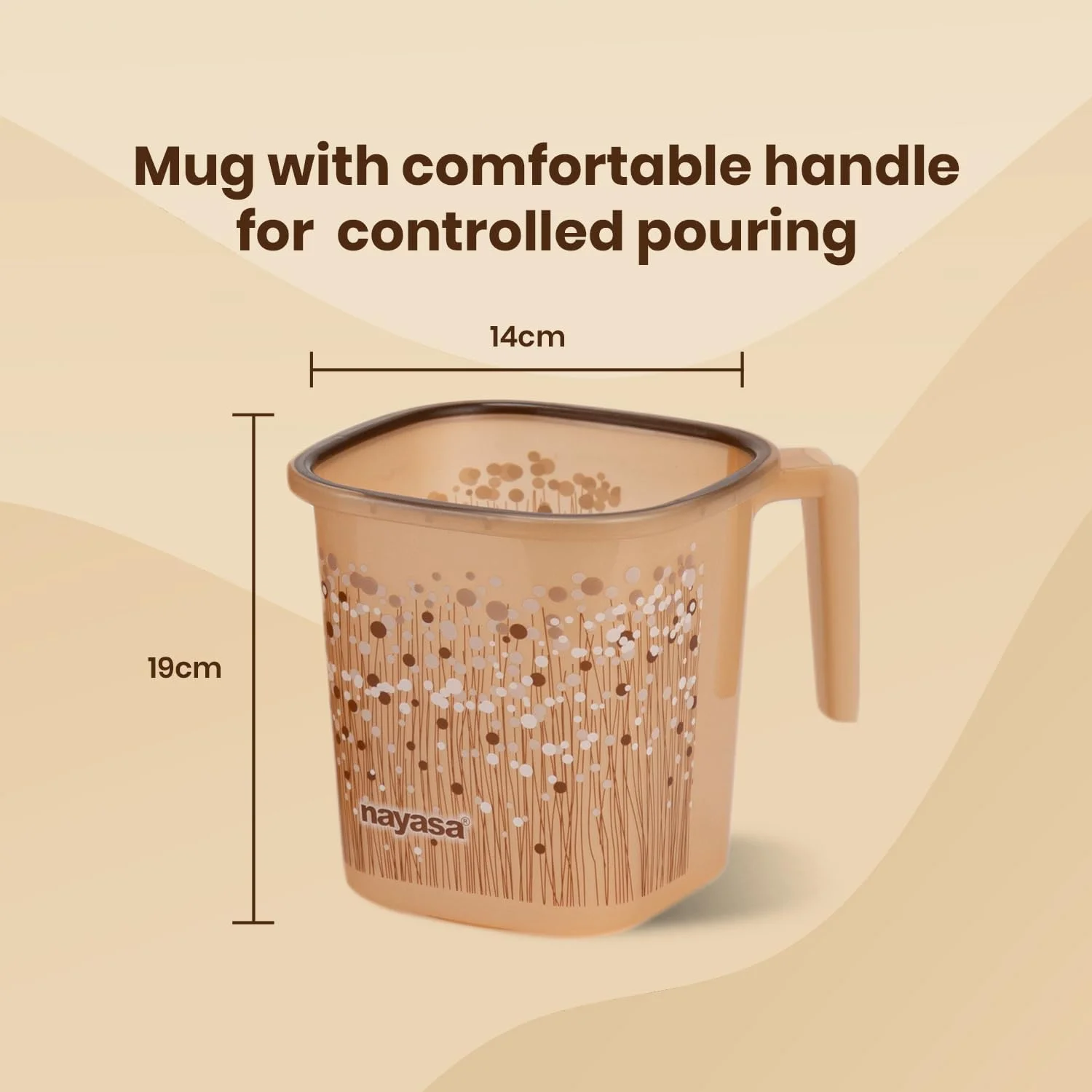 ست سطل پلاستیکی مربع دلوکس Nayasa Funk، لیوان، چهارپایه حمام (رنگ ممکن است متفاوت باشد)، 3 تکه، 1.5 لیتر)