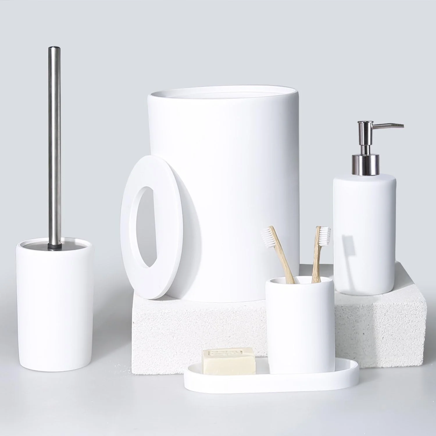 ست لوازم حمام نوبلس ۵ تکه سفید