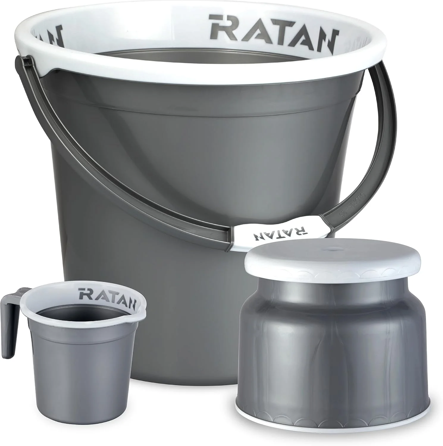 ست پلاستیکی حمام راتان پلاستیک ور شامل سطل ساده گلوریا، نقره ای NIR، 25 لیتری + چهارپایه نوا مدل 107 + لیوان حمام ساده گلوریا 1.5 لیتری ست پلاستیکی حمام راتان پلاستیک ور شامل سطل ساده گلوریا، نقره ای NIR، 25 لیتری + چهارپایه نوا مدل 107 + لیوان حمام ساده گلوریا 1.5 لیتری