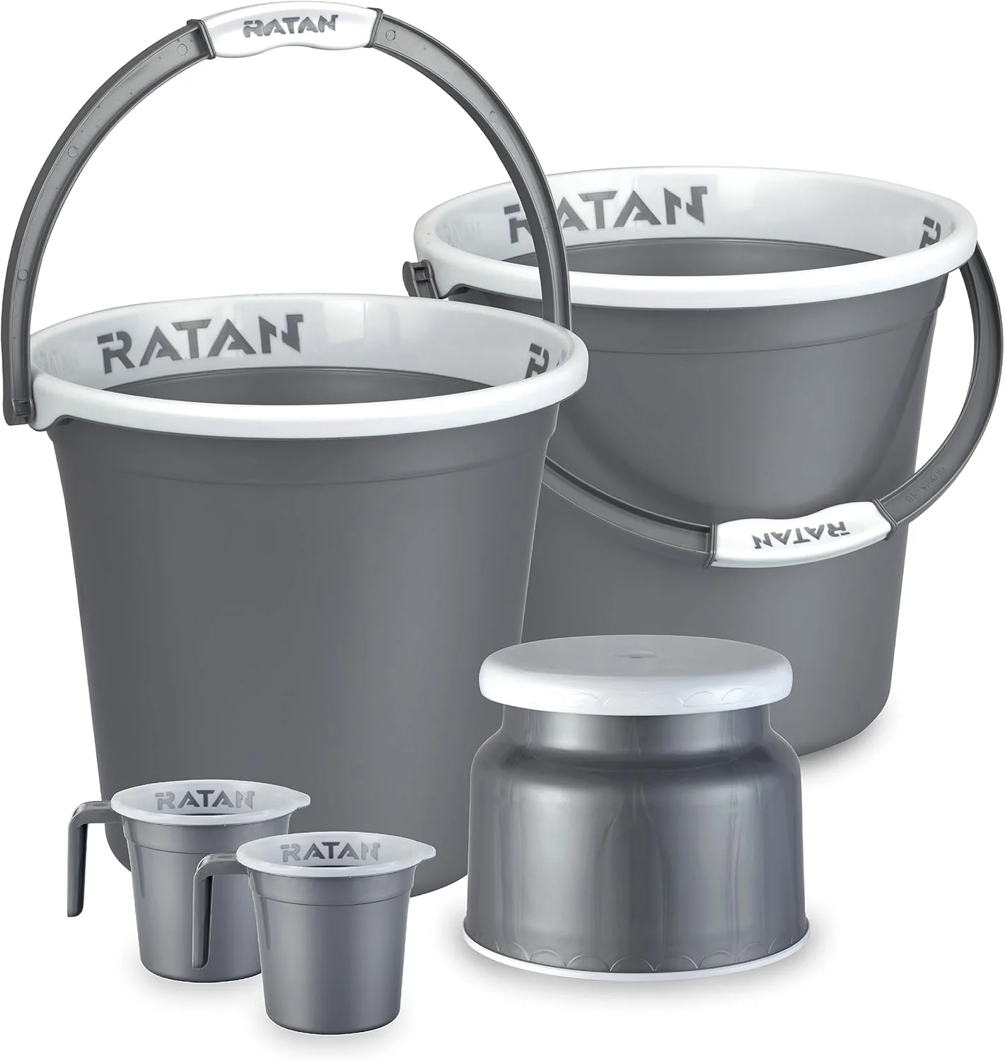 ست پلاستیکی حمام ۵ تکه مدل گلوریا ساده، نقره ای NIR، شامل ۲ عدد سطل ۱۸ لیتری + چهارپایه نوا مدل Patla 107 + دو عدد لیوان حمام گلوریا ساده ۱ لیتری ست پلاستیکی حمام ۵ تکه مدل گلوریا ساده، نقره ای NIR، شامل ۲ عدد سطل ۱۸ لیتری + چهارپایه نوا مدل Patla 107 + دو عدد لیوان حمام گلوریا ساده ۱ لیتری