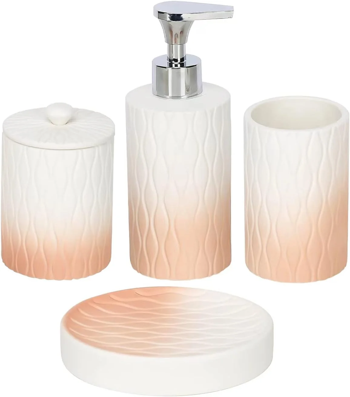 ست لوازم جانبی حمام، ست سرامیکی حمام با خطوط حکاکی شده دستی. دکور حمام بوهو 4 تکه. لوازم ضروری آپارتمان جدید. جا مسواکی و جای مایع دستشویی مدرن. نارنجی ممتاز ست لوازم جانبی حمام، ست سرامیکی حمام با خطوط حکاکی شده دستی. دکور حمام بوهو 4 تکه. لوازم ضروری آپارتمان جدید. جا مسواکی و جای مایع دستشویی مدرن. نارنجی ممتاز