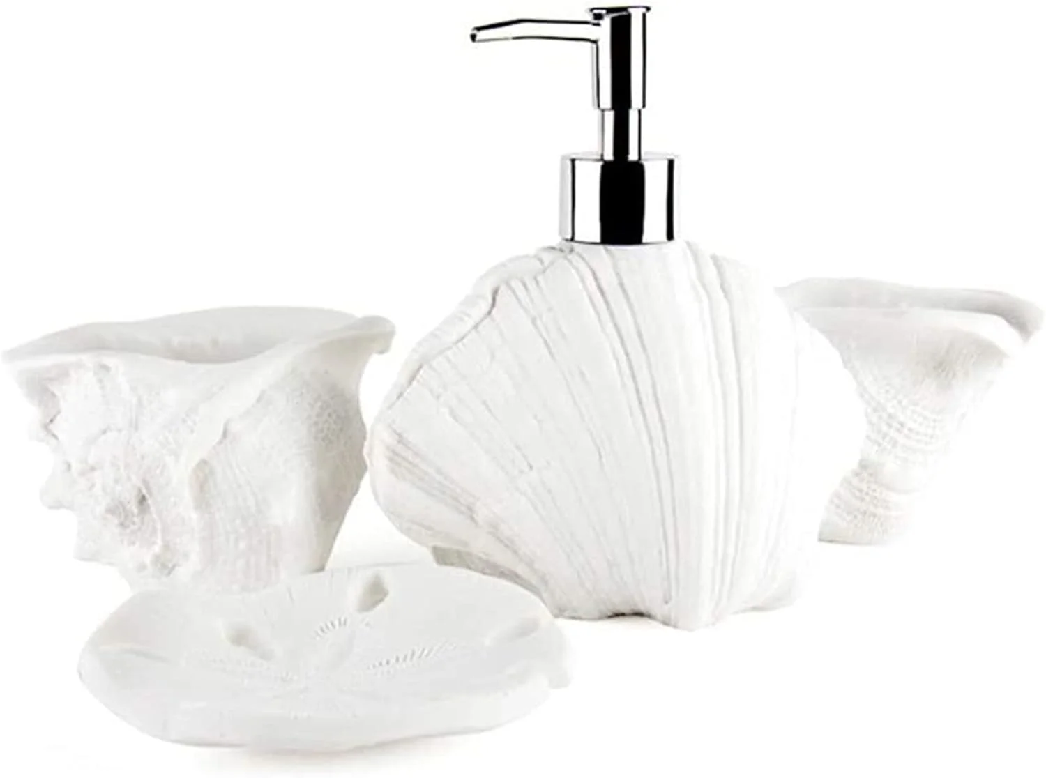 ست لوازم حمام ماسه سنگی، 4 تکه، طراحی مدرن و خلاقانه، شامل بطری لوسیون، لیوان دهانشویه و جا صابونی ست لوازم حمام ماسه سنگی، 4 تکه، طراحی مدرن و خلاقانه، شامل بطری لوسیون، لیوان دهانشویه و جا صابونی