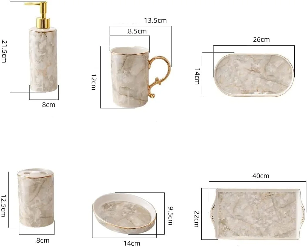 ست پنج تکه لوازم بهداشتی سرامیکی، ست شستشو، لوازم حمام، لیوان دهانشویه، ست لیوان مسواک ست پنج تکه لوازم بهداشتی سرامیکی، ست شستشو، لوازم حمام، لیوان دهانشویه، ست لیوان مسواک