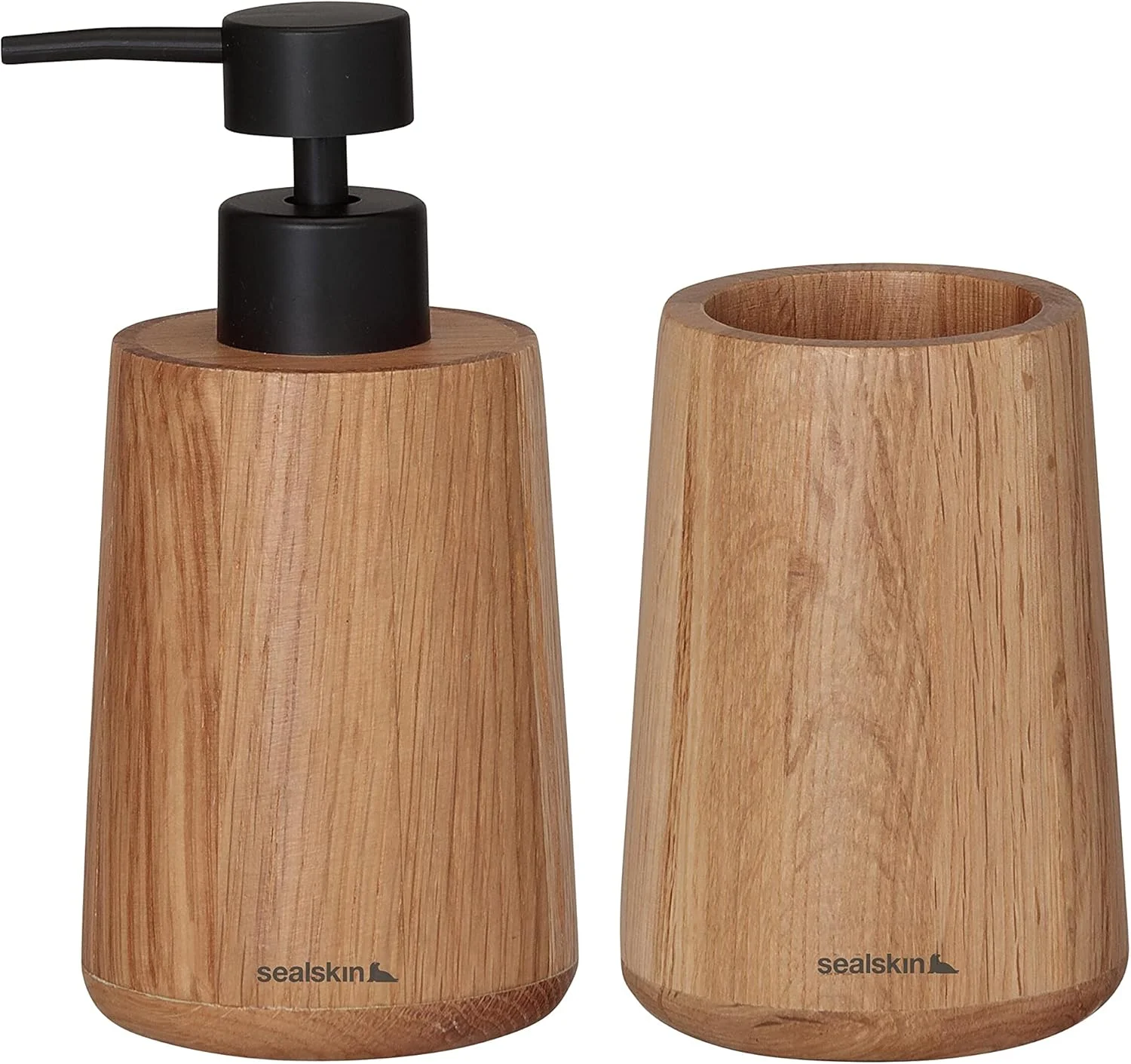 ست لوازم حمام Sealskin Earth - جا مایع دستشویی ۱۵۰ میلی لیتر - لیوان مسواک - بلوط