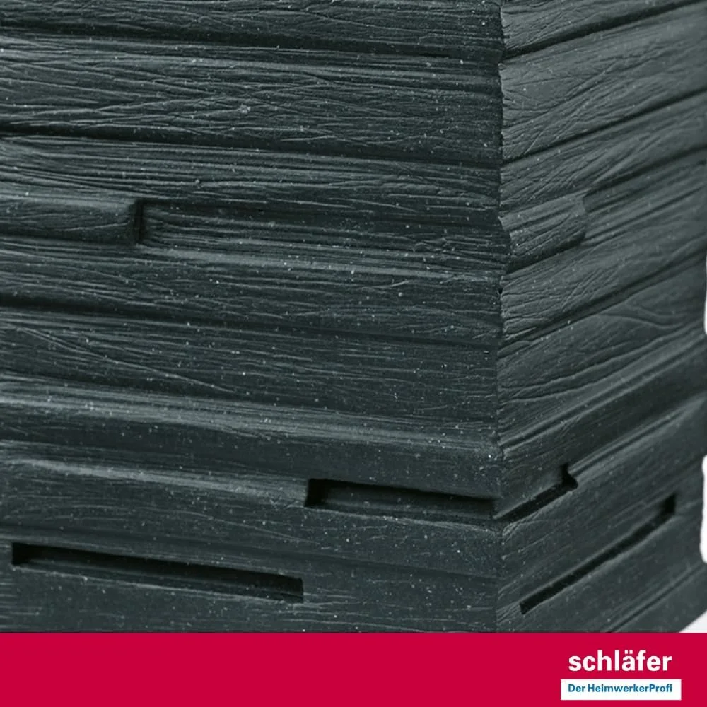 ست لوازم جانبی حمام رزینی با طرح سنگ طبیعی Schläfer 285100، خاکستری آنتراسیت، شامل جا مایع صابون، جا مسواکی، جا صابونی، 3 تکه