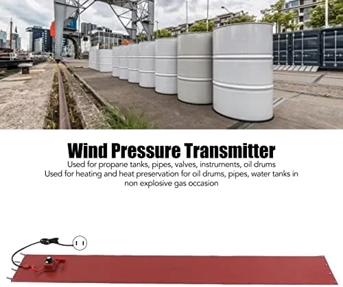 گرمکن بشکه فلزی MXGZ، پد گرمکن سیلیکونی 2000 واتی با فنر الاستیک و ترموستات، روکش حرارتی برقی بشکه برای بشکه 208 لیتری، گرمکن سطل 25x174 سانتی متر (UK)