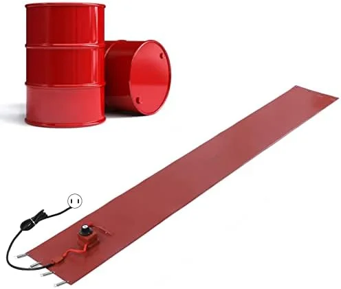 گرمکن بشکه فلزی MXGZ، پد گرمکن سیلیکونی 2000 واتی با فنر الاستیک و ترموستات، روکش حرارتی برقی بشکه برای بشکه 208 لیتری، گرمکن سطل 25x174 سانتی متر (UK)