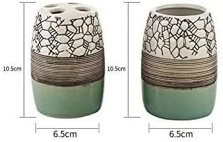 ست سرامیکی لوازم بهداشتی ۴ تکه Skywalk - شامل جا مایع صابون، لیوان، جا صابونی، جا مسواکی برای دکوراسیون حمام و هدیه منزل