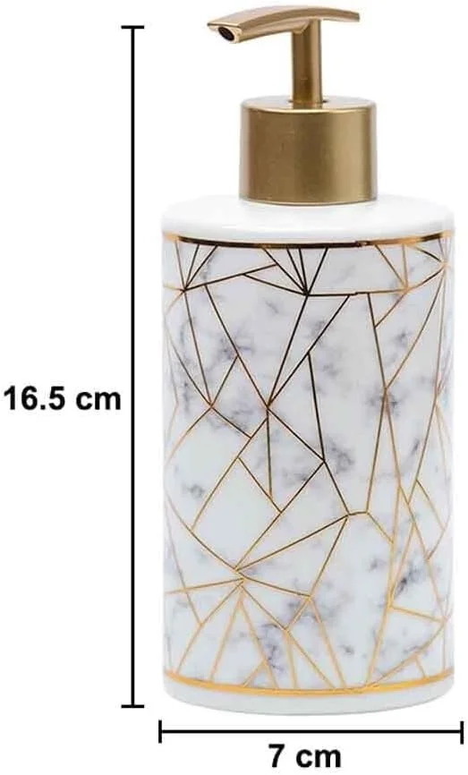 ست سرامیکی ۴ تکه لوازم بهداشتی Skywalk - شامل جای مایع دستشویی، لیوان، جای صابون و جا مسواکی، مناسب برای دکوراسیون حمام و هدیه منزل