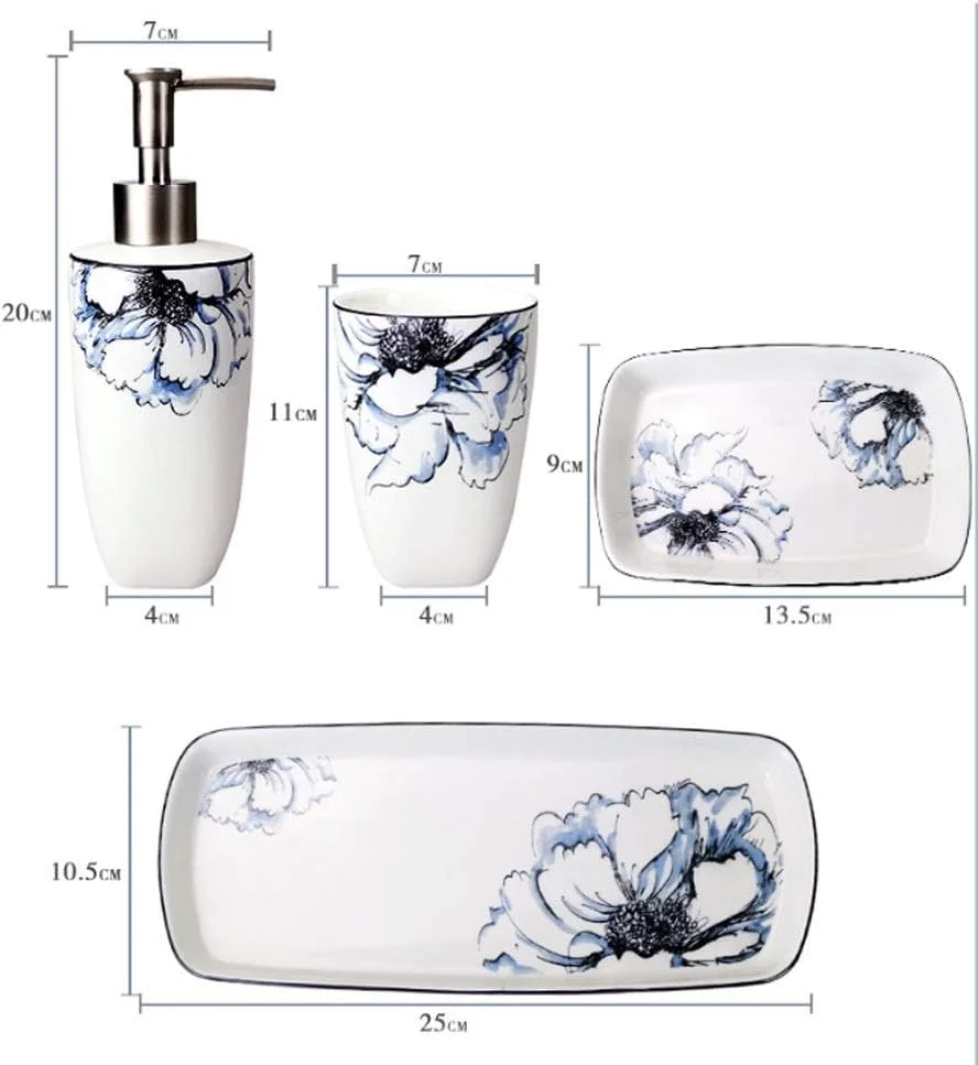 ست لوازم جانبی حمام 5 تکه، ماگ خلاقانه ساده، جا مسواکی، جای صابون، سینی