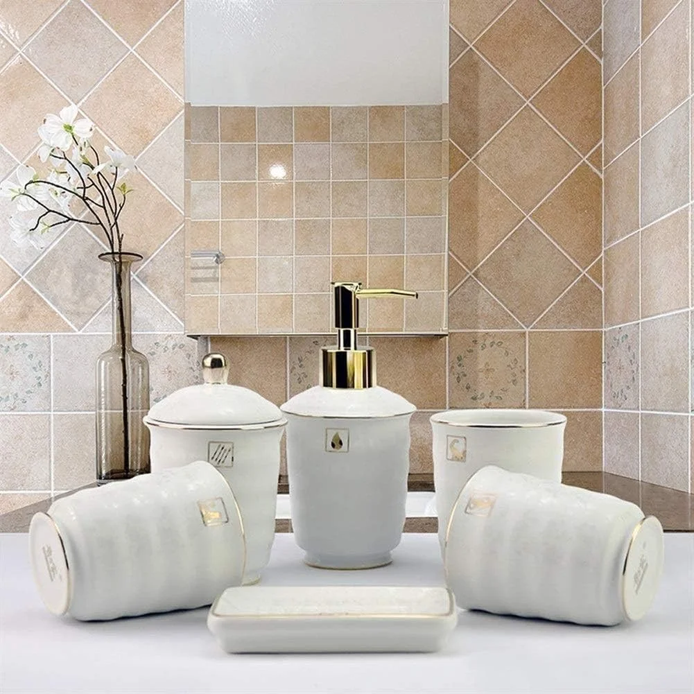 ست لوازم حمام SMLZV، 6 تکه، ست لوکس برای دکور حمام و هدیه منزل