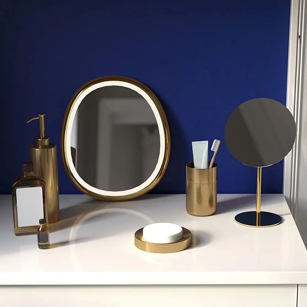 ست لوازم جانبی حمام استیل ضد زنگ، دکوراسیون روشویی حمام وینتیج، ست 4 تکه طلایی نوردیک شامل جا مایع صابون، لیوان، جا صابونی، جا مسواکی برای توالت هتل منزل