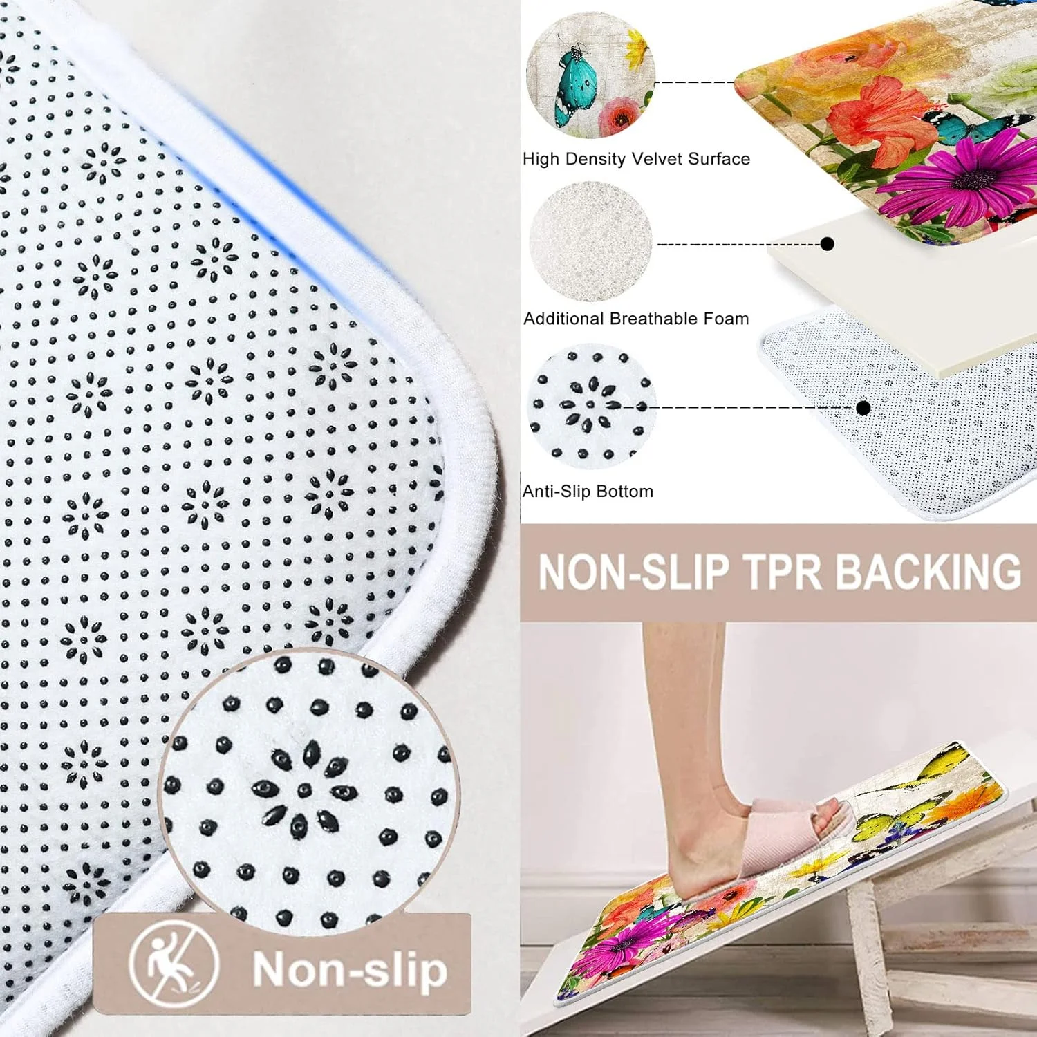 ست لوازم حمام با طرح گل و پروانه شامل پرده حمام و پادری، پرده حمام با طرح پروانه برای دکوراسیون حمام با طرح گل قدیمی، 4 تکه ست لوازم حمام با طرح گل و پروانه شامل پرده حمام و پادری، پرده حمام با طرح پروانه برای دکوراسیون حمام با طرح گل قدیمی، 4 تکه