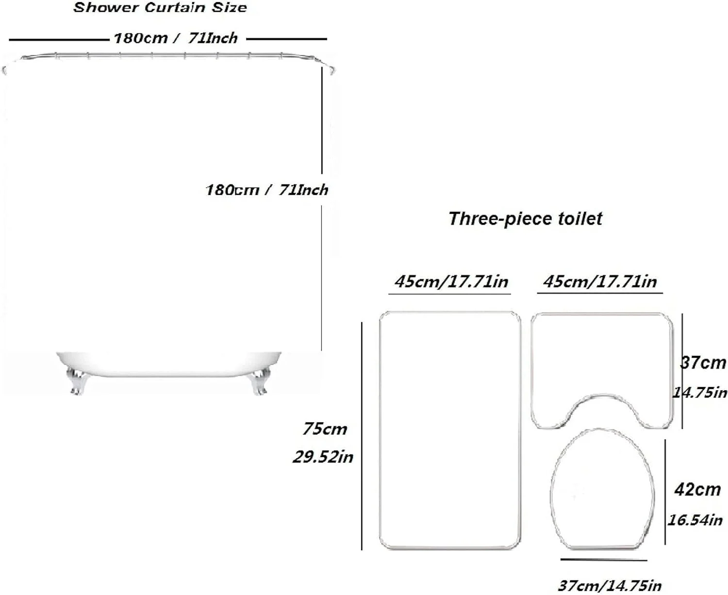 ست پرده حمام طرح درختان آفتابی شامل ۴ تکه، همراه با ۱۲ عدد حلقه آویز، فرش ضد لغزش، روکش درب توالت، پادری، پرده حمام طرح جنگل مه آلود، پرده حمام ضد آب از جنس پارچه، ابعاد ۱۸۰ × ۱۸۰ سانتی متر