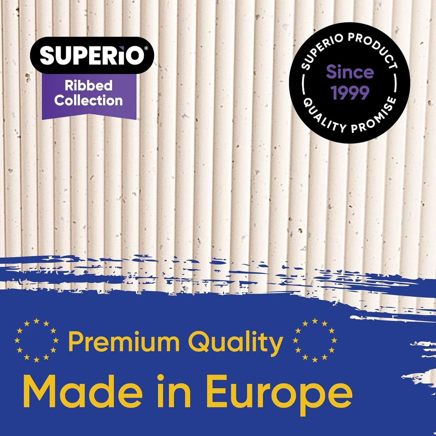 مجموعه دنده ای سوپریو - ست لوازم جانبی پلاستیکی تزئینی سازگار با محیط زیست برای حمام، (ست 4 تکه) جای صابون، پخش کننده مایع، جا مسواکی، سینی سازمان دهنده روشویی - هدیه دکور حمام