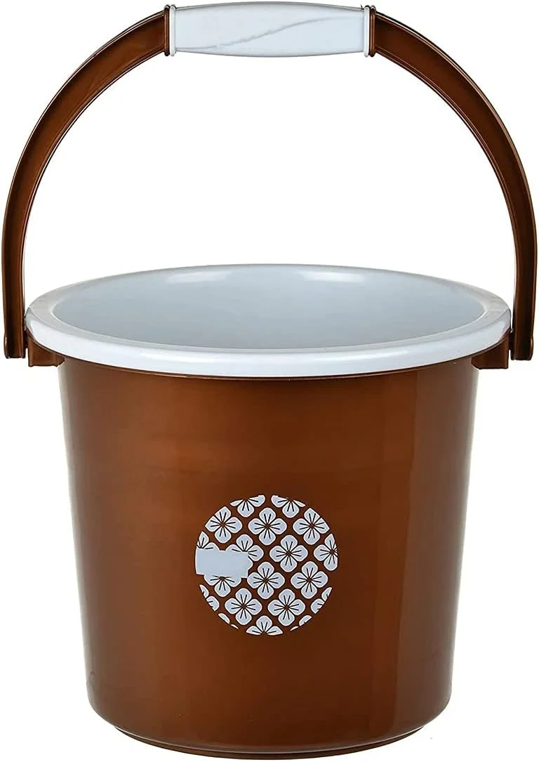 ست سطل، لگن و لیوان پلاستیکی حمام 11 تکه تِدِمِل لیزا، مقاوم، ظرفیت بزرگ (قهوه ای)
