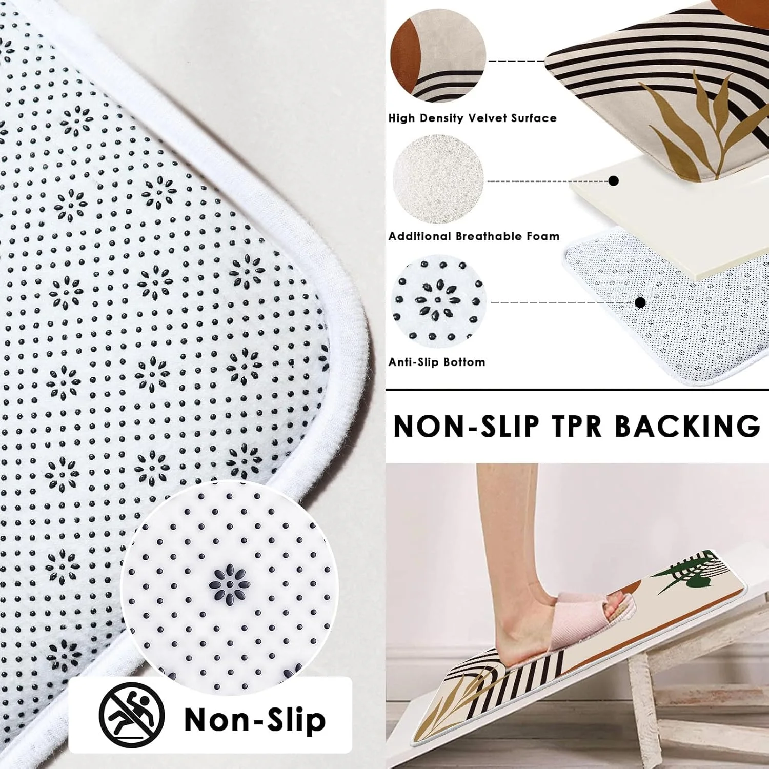 ست پرده حمام بوهو با طرح اواسط قرن، شامل روکش درب توالت و فرش های ضد لغزش، ست پرده حمام هندسی انتزاعی مدرن مینیمالیستی 4 تکه برای حمام به همراه 12 عدد قلاب ست پرده حمام بوهو با طرح اواسط قرن، شامل روکش درب توالت و فرش های ضد لغزش، ست پرده حمام هندسی انتزاعی مدرن مینیمالیستی 4 تکه برای حمام به همراه 12 عدد قلاب