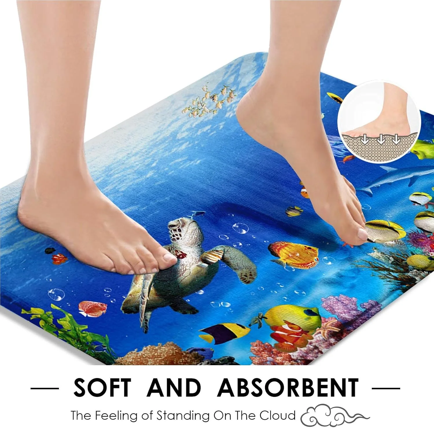 ست پرده حمام طرح ماهی های گرمسیری به همراه روکش درب توالت و پادری ضد لغزش، طرح دنیای زیر آب لاکپشت اقیانوسی، ست 4 تکه پرده حمام به همراه 12 عدد قلاب، ست حمام کودک به همراه پادری و لوازم جانبی