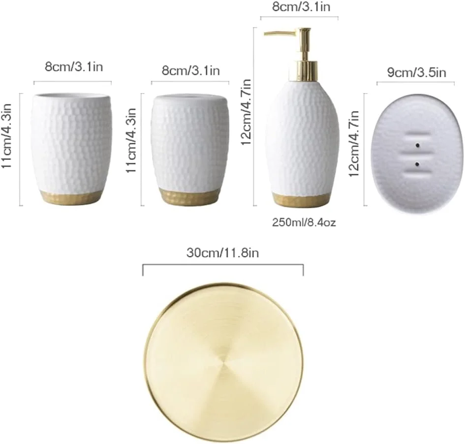 ست لوازم جانبی حمام با بافت مات، شامل جای مایع دستشویی سرامیکی برای روی میز، جا مسواکی، لیوان و جا صابونی (مشکی) ست لوازم جانبی حمام با بافت مات، شامل جای مایع دستشویی سرامیکی برای روی میز، جا مسواکی، لیوان و جا صابونی (مشکی)