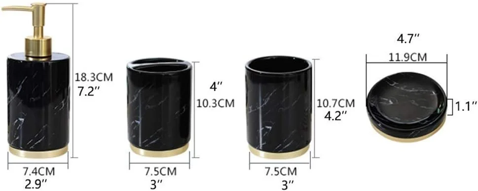 ست لوازم جانبی حمام، 5 تکه ست حمام، ست صابون طرح سنگ مرمر، جا مسواکی، جا صابونی، جا مایع صابون، قفسه خمیر دندان (رنگ: سفید) ست لوازم جانبی حمام، 5 تکه ست حمام، ست صابون طرح سنگ مرمر، جا مسواکی، جا صابونی، جا مایع صابون، قفسه خمیر دندان (رنگ: سفید)