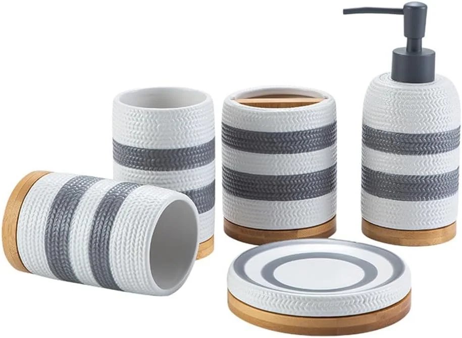 ست بهداشتی لوازم سرویس بهداشتی هتل، لیوان سرامیکی، ست شستشو و غرغره، ست 5 تکه ست بهداشتی لوازم سرویس بهداشتی هتل، لیوان سرامیکی، ست شستشو و غرغره، ست 5 تکه