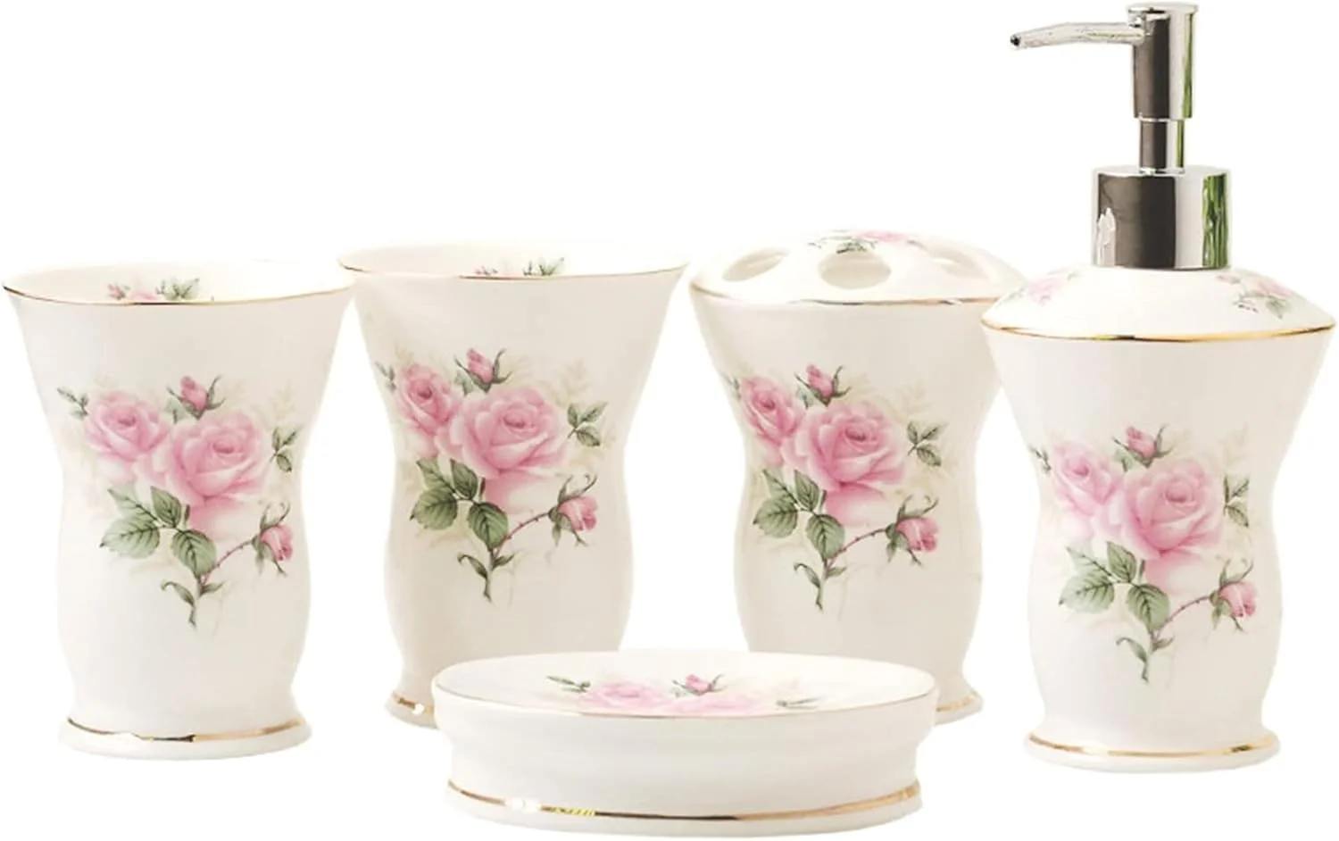 ست لوازم بهداشتی حمام 5 تکه، لوازم جانبی حمام، جا مایع صابون، جا مسواکی، لیوان حمام، جا صابونی تزئینی حمام ست لوازم بهداشتی حمام 5 تکه، لوازم جانبی حمام، جا مایع صابون، جا مسواکی، لیوان حمام، جا صابونی تزئینی حمام