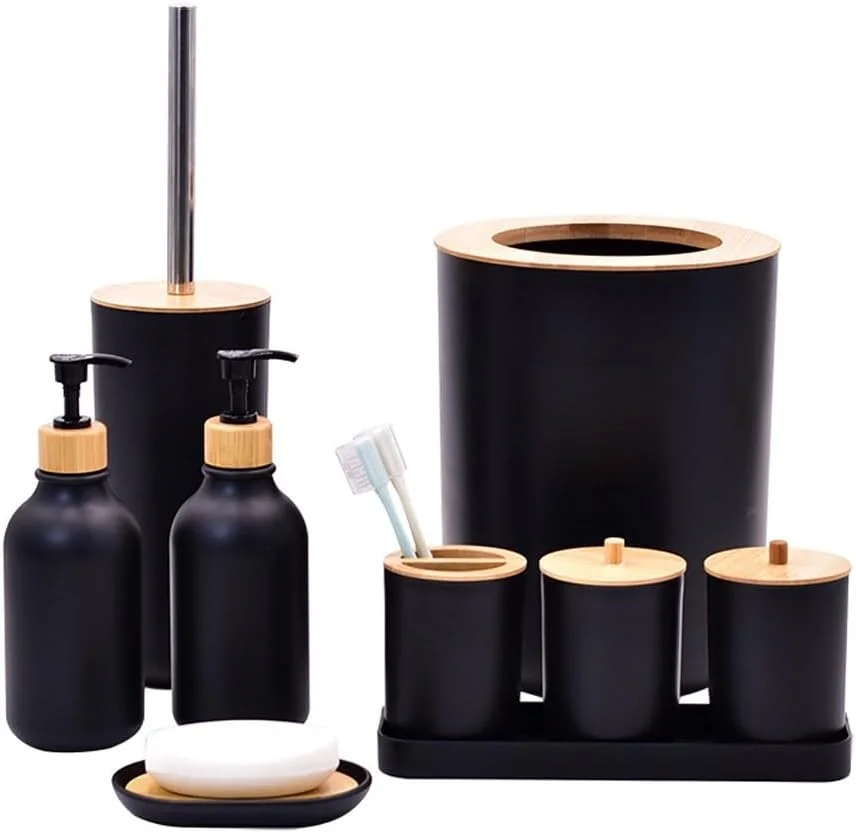 ست لوازم بهداشتی، کیت ترکیبی حمام، لیوان مسواک، بطری ضدعفونی کننده دست، ملزومات (خاکستری روشن) ست لوازم بهداشتی، کیت ترکیبی حمام، لیوان مسواک، بطری ضدعفونی کننده دست، ملزومات (خاکستری روشن)