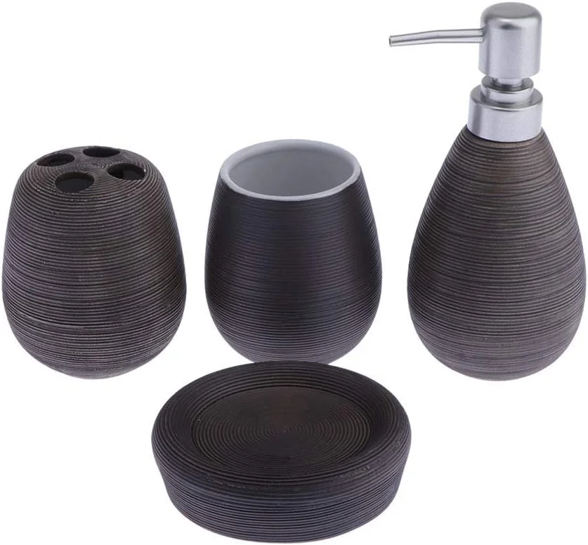 ست ۴ تکه لوازم حمام - جای صابون، جا مسواکی، لیوان دهانشویه، بطری لوسیون - طراحی شیک و رنگ خالص - لوازم جانبی حمام برای مسافرت، خانه و فعالیت های خارج از منزل ست ۴ تکه لوازم حمام - جای صابون، جا مسواکی، لیوان دهانشویه، بطری لوسیون - طراحی شیک و رنگ خالص - لوازم جانبی حمام برای مسافرت، خانه و فعالیت های خارج از منزل