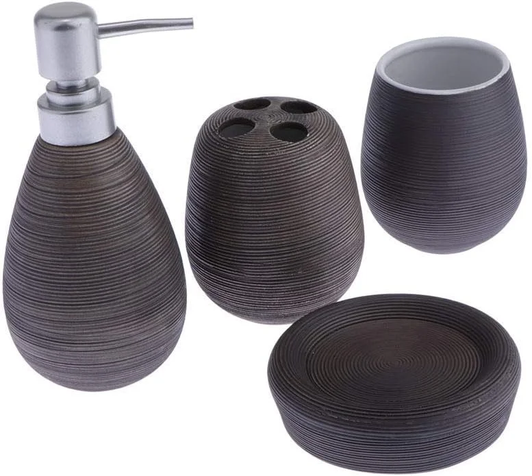 ست ۴ تکه لوازم حمام - جای صابون، جا مسواکی، لیوان دهانشویه، بطری لوسیون - طراحی شیک و رنگ خالص - لوازم جانبی حمام برای مسافرت، خانه و فعالیت های خارج از منزل ست ۴ تکه لوازم حمام - جای صابون، جا مسواکی، لیوان دهانشویه، بطری لوسیون - طراحی شیک و رنگ خالص - لوازم جانبی حمام برای مسافرت، خانه و فعالیت های خارج از منزل