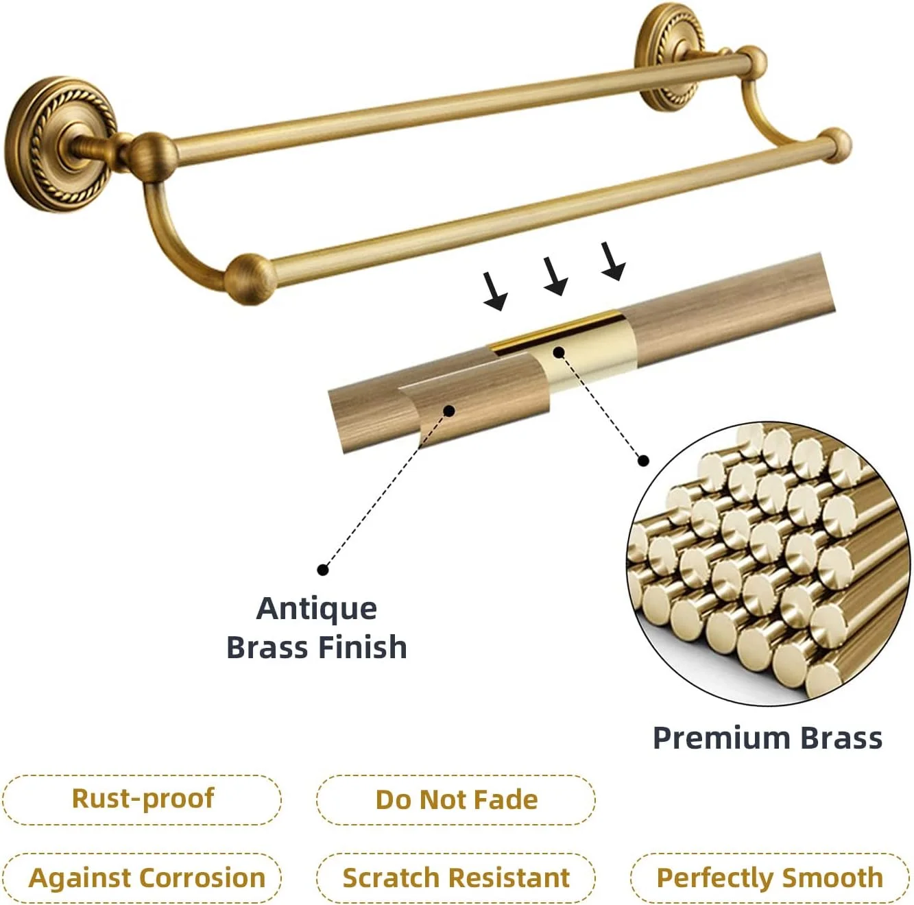 ست لوازم جانبی حمام برنجی عتیقه طلایی TooCust - شامل جا حوله ای برنجی 60 سانتی متری، لوازم جانبی حمام برنجی عتیقه - ست لوازم سخت افزاری حمام برنجی نصب شده روی دیوار ست لوازم جانبی حمام برنجی عتیقه طلایی TooCust - شامل جا حوله ای برنجی 60 سانتی متری، لوازم جانبی حمام برنجی عتیقه - ست لوازم سخت افزاری حمام برنجی نصب شده روی دیوار