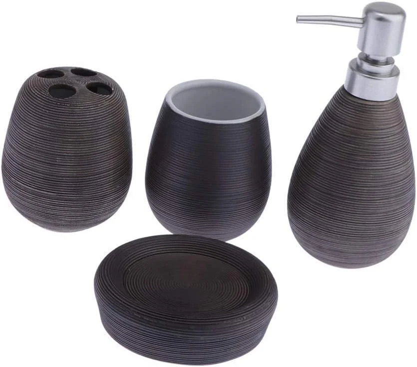 ست ۴ تکه لوازم حمام - جای صابون، جا مسواکی، لیوان دهانشویه، بطری لوسیون - طراحی شیک و رنگ خالص - لوازم جانبی حمام برای مسافرت، خانه و فعالیت های خارج از منزل ست ۴ تکه لوازم حمام - جای صابون، جا مسواکی، لیوان دهانشویه، بطری لوسیون - طراحی شیک و رنگ خالص - لوازم جانبی حمام برای مسافرت، خانه و فعالیت های خارج از منزل