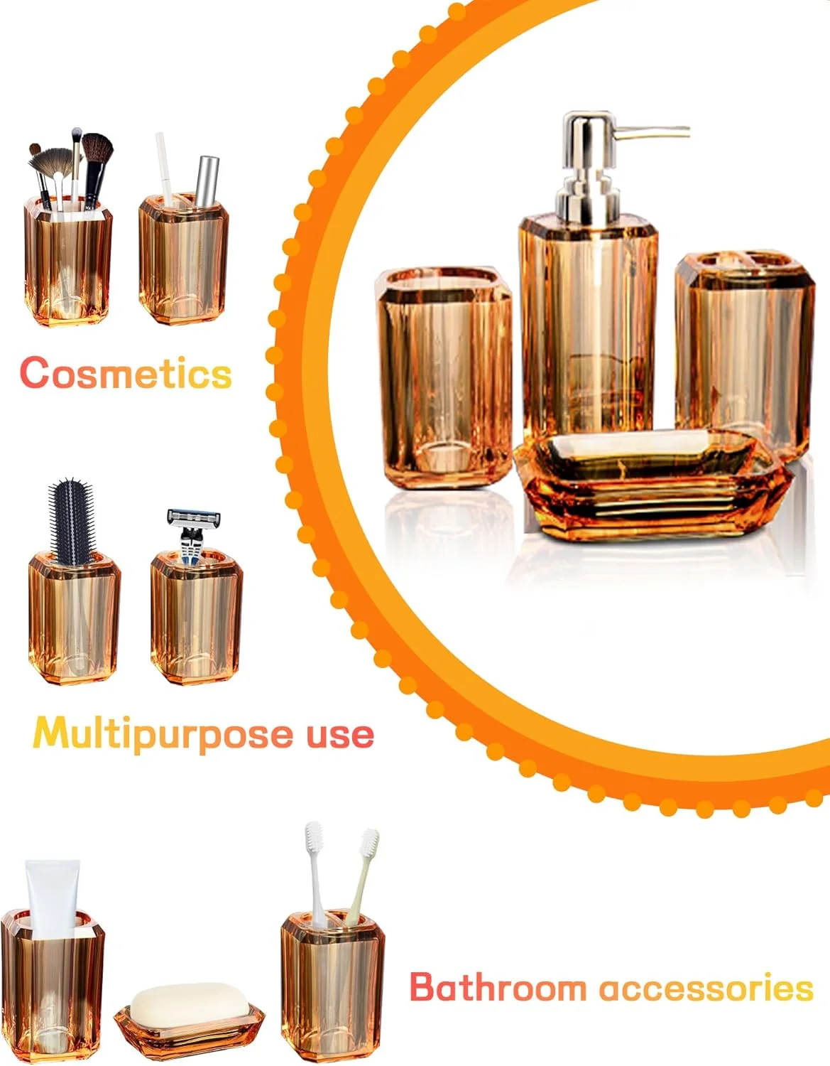 ست لوازم جانبی حمام، ست حمام آکریلیک 4 تکه، جا مایع لوسیون، لیوان، جا مسواکی، جا صابونی، مناسب برای خانه نو، خوابگاه، آپارتمان، لوازم ضروری منزل، دکوراسیون مدرن حمام ست لوازم جانبی حمام، ست حمام آکریلیک 4 تکه، جا مایع لوسیون، لیوان، جا مسواکی، جا صابونی، مناسب برای خانه نو، خوابگاه، آپارتمان، لوازم ضروری منزل، دکوراسیون مدرن حمام