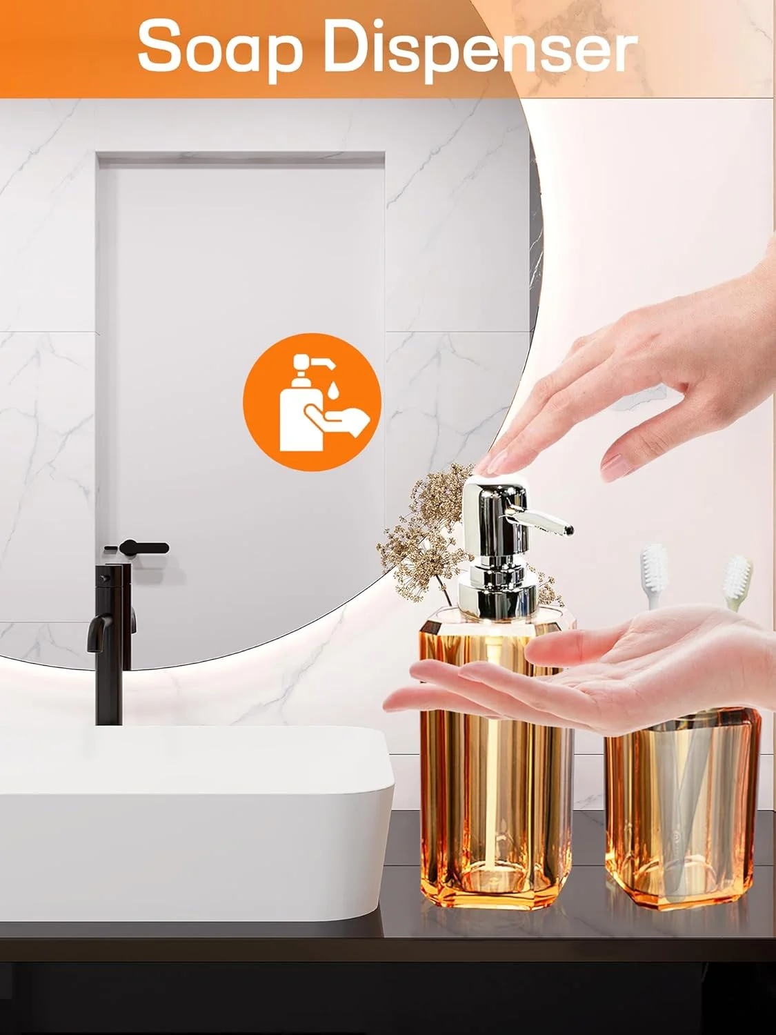 ست لوازم جانبی حمام، ست حمام آکریلیک 4 تکه، جا مایع لوسیون، لیوان، جا مسواکی، جا صابونی، مناسب برای خانه نو، خوابگاه، آپارتمان، لوازم ضروری منزل، دکوراسیون مدرن حمام ست لوازم جانبی حمام، ست حمام آکریلیک 4 تکه، جا مایع لوسیون، لیوان، جا مسواکی، جا صابونی، مناسب برای خانه نو، خوابگاه، آپارتمان، لوازم ضروری منزل، دکوراسیون مدرن حمام