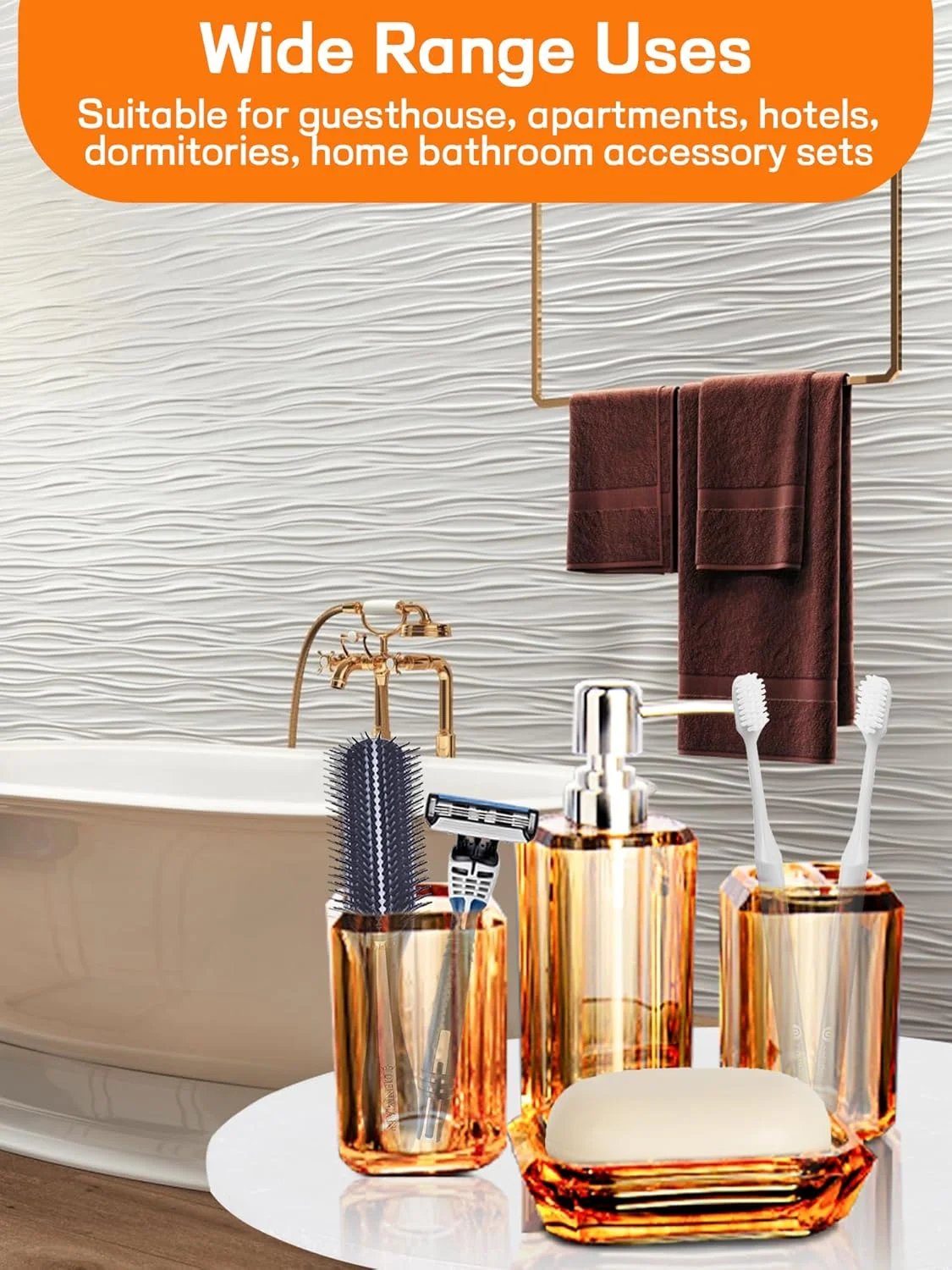 ست لوازم جانبی حمام، ست حمام آکریلیک 4 تکه، جا مایع لوسیون، لیوان، جا مسواکی، جا صابونی، مناسب برای خانه نو، خوابگاه، آپارتمان، لوازم ضروری منزل، دکوراسیون مدرن حمام ست لوازم جانبی حمام، ست حمام آکریلیک 4 تکه، جا مایع لوسیون، لیوان، جا مسواکی، جا صابونی، مناسب برای خانه نو، خوابگاه، آپارتمان، لوازم ضروری منزل، دکوراسیون مدرن حمام