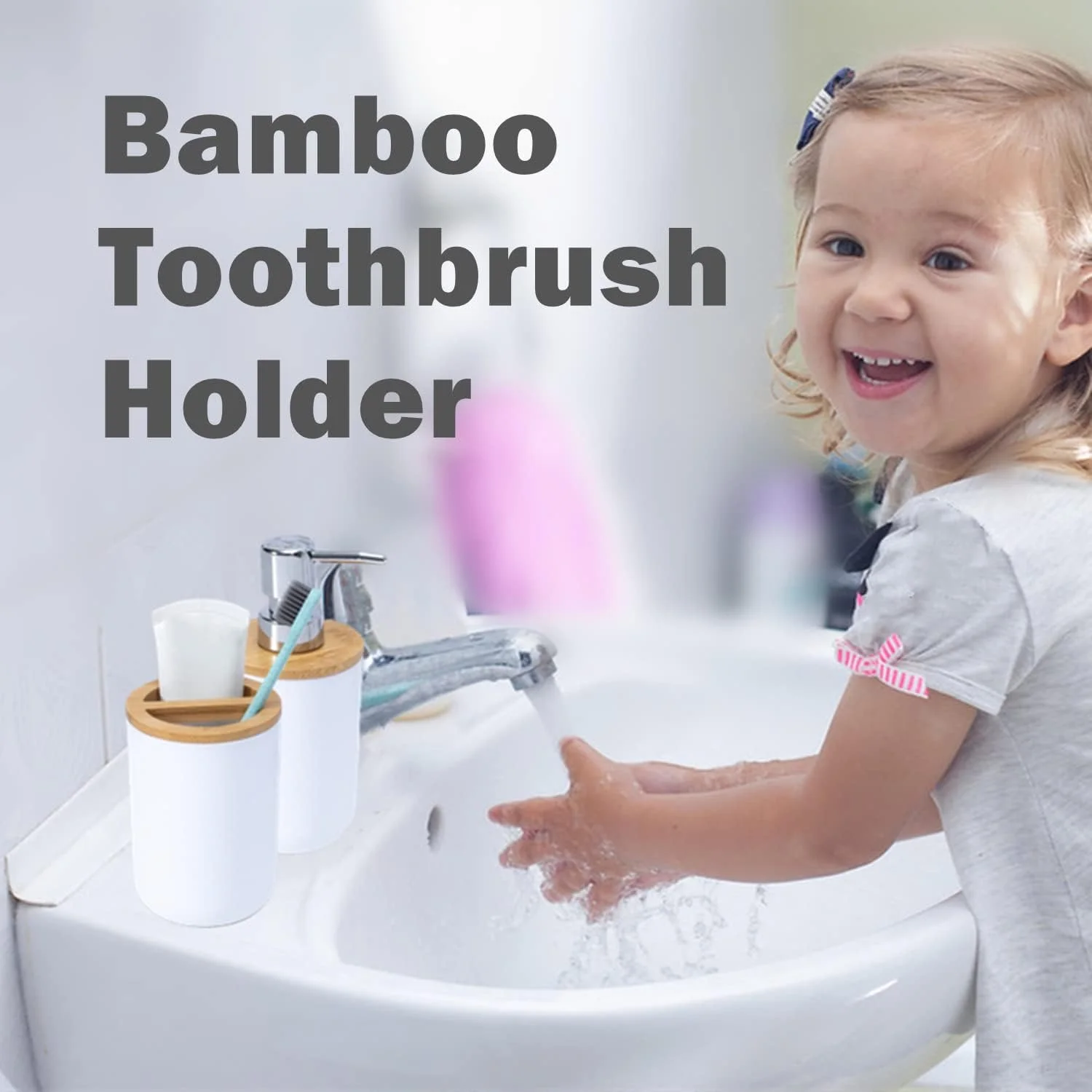 ست لوازم جانبی حمام TRIIFON - ست 4 تکه بامبو، جا مایع دستشویی، جا مسواکی، لیوان مسواک، جا صابونی تخلیه دار برای دوش، اتاق لباسشویی، روشویی، پیشخوان، سینک آشپزخانه، سفید ست لوازم جانبی حمام TRIIFON - ست 4 تکه بامبو، جا مایع دستشویی، جا مسواکی، لیوان مسواک، جا صابونی تخلیه دار برای دوش، اتاق لباسشویی، روشویی، پیشخوان، سینک آشپزخانه، سفید