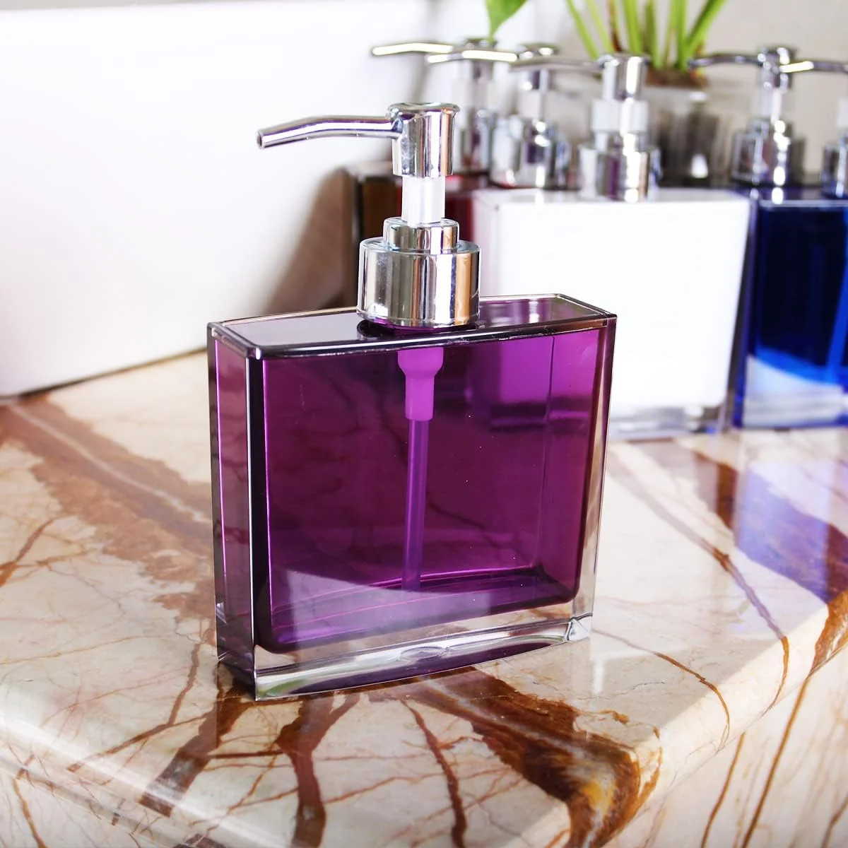 ست کامل لوازم جانبی حمام TUANYO - ست 6 تکه اکریلیک حمام - جا مسواکی، 2 عدد لیوان مسواک، جای مایع دستشویی، جای صابون و دستمال تمیز کننده برای حمام (بنفش) ست کامل لوازم جانبی حمام TUANYO - ست 6 تکه اکریلیک حمام - جا مسواکی، 2 عدد لیوان مسواک، جای مایع دستشویی، جای صابون و دستمال تمیز کننده برای حمام (بنفش)