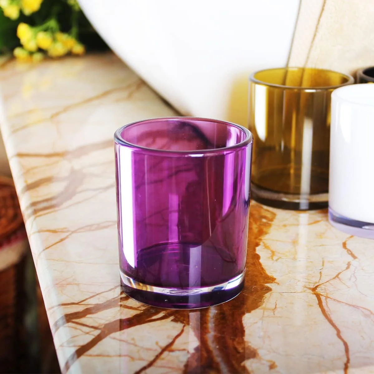 ست کامل لوازم جانبی حمام TUANYO - ست 6 تکه اکریلیک حمام - جا مسواکی، 2 عدد لیوان مسواک، جای مایع دستشویی، جای صابون و دستمال تمیز کننده برای حمام (بنفش) ست کامل لوازم جانبی حمام TUANYO - ست 6 تکه اکریلیک حمام - جا مسواکی، 2 عدد لیوان مسواک، جای مایع دستشویی، جای صابون و دستمال تمیز کننده برای حمام (بنفش)