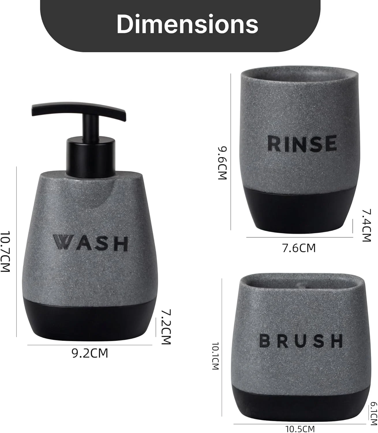 ست لوازم جانبی حمام 3 تکه ممتاز UMAI | جا مسواکی | جا مایع صابون | لیوان | مقاوم در برابر رطوبت | ضد خش | خاکستری-مشکی ست لوازم جانبی حمام 3 تکه ممتاز UMAI | جا مسواکی | جا مایع صابون | لیوان | مقاوم در برابر رطوبت | ضد خش | خاکستری-مشکی