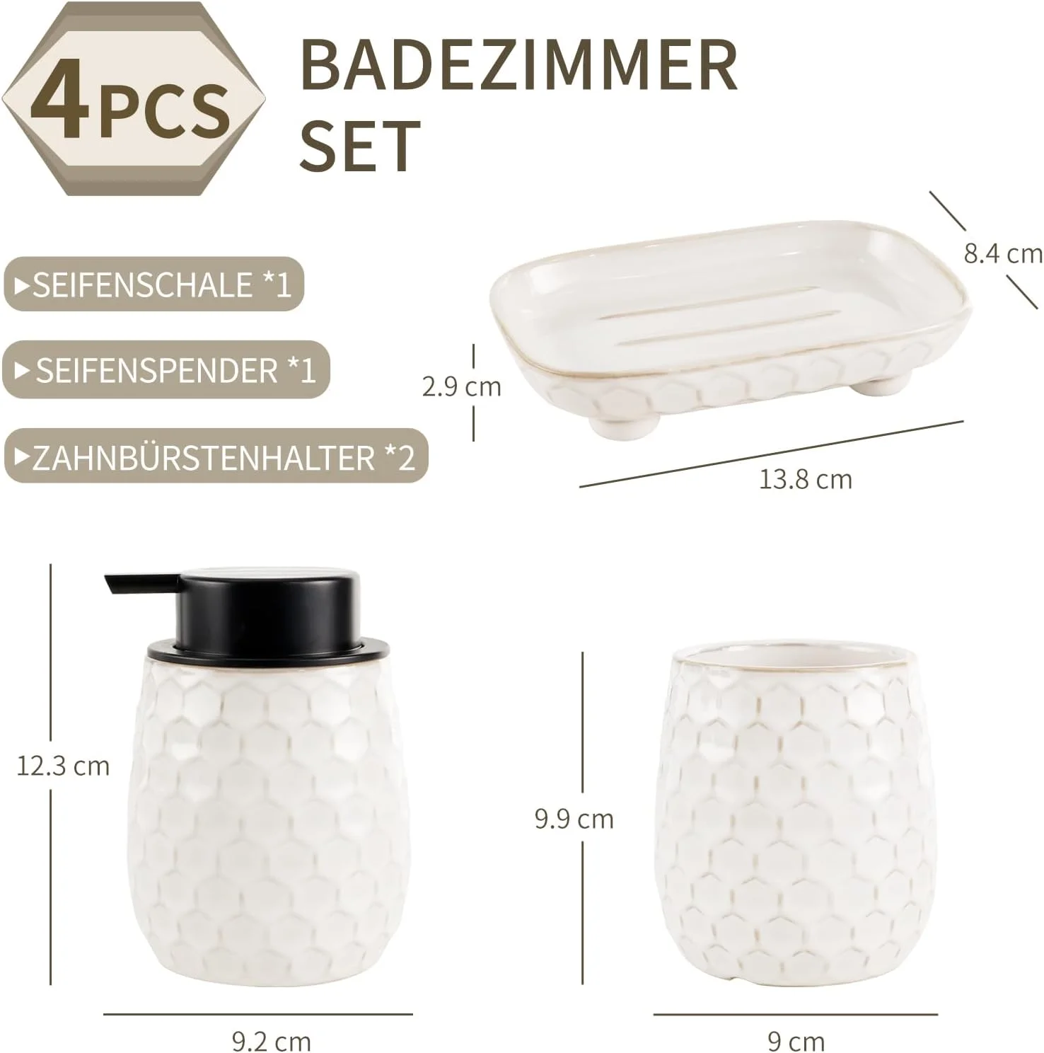 ست لوازم حمام اوملاکا، سفید، سرامیکی، 4 تکه شامل جا مایع دستشویی 400 میلی لیتری، لیوان مسواک، جا صابونی، ظرف گوش پاک کن، دکوری شیک حمام ست لوازم حمام اوملاکا، سفید، سرامیکی، 4 تکه شامل جا مایع دستشویی 400 میلی لیتری، لیوان مسواک، جا صابونی، ظرف گوش پاک کن، دکوری شیک حمام