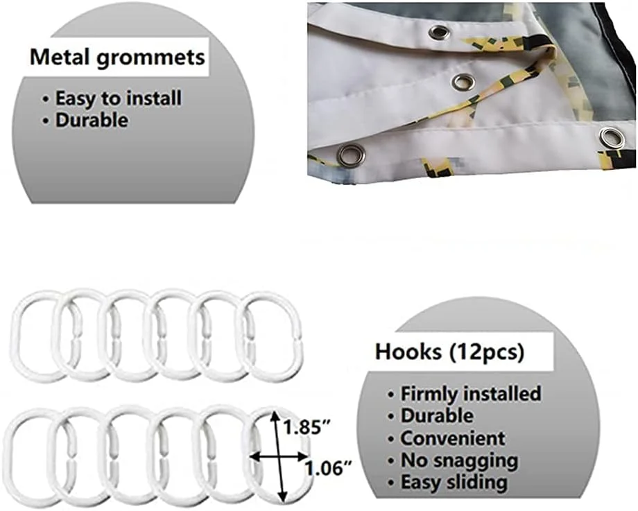 ست حمام طرح سنگ مرمر Usuallyhome، ست پرده حمام مشکی، سفید و طلایی ضد آب و بادوام با فرش های ضد لغزش و روکش درب توالت، 1 پرده حمام (12 قلاب)، 3 تکه فرش و روکش درب توالت ست حمام طرح سنگ مرمر Usuallyhome، ست پرده حمام مشکی، سفید و طلایی ضد آب و بادوام با فرش های ضد لغزش و روکش درب توالت، 1 پرده حمام (12 قلاب)، 3 تکه فرش و روکش درب توالت