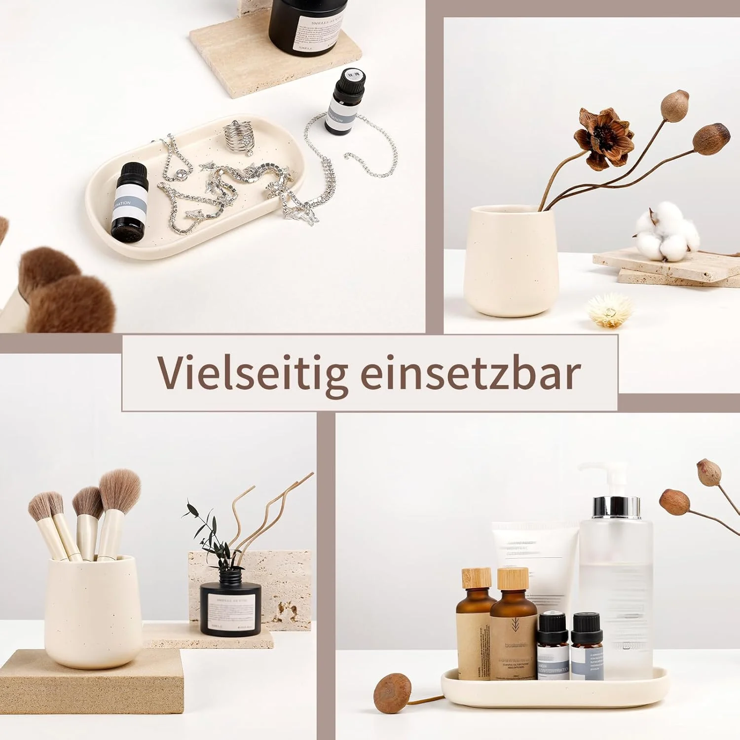 ست لوازم حمام اوملاکسا، 3 تکه - سرامیکی، طرح مرمر، بژ - ست حمام مدرن با جا مایع صابون، لیوان مسواک و جا صابونی ست لوازم حمام اوملاکسا، 3 تکه - سرامیکی، طرح مرمر، بژ - ست حمام مدرن با جا مایع صابون، لیوان مسواک و جا صابونی