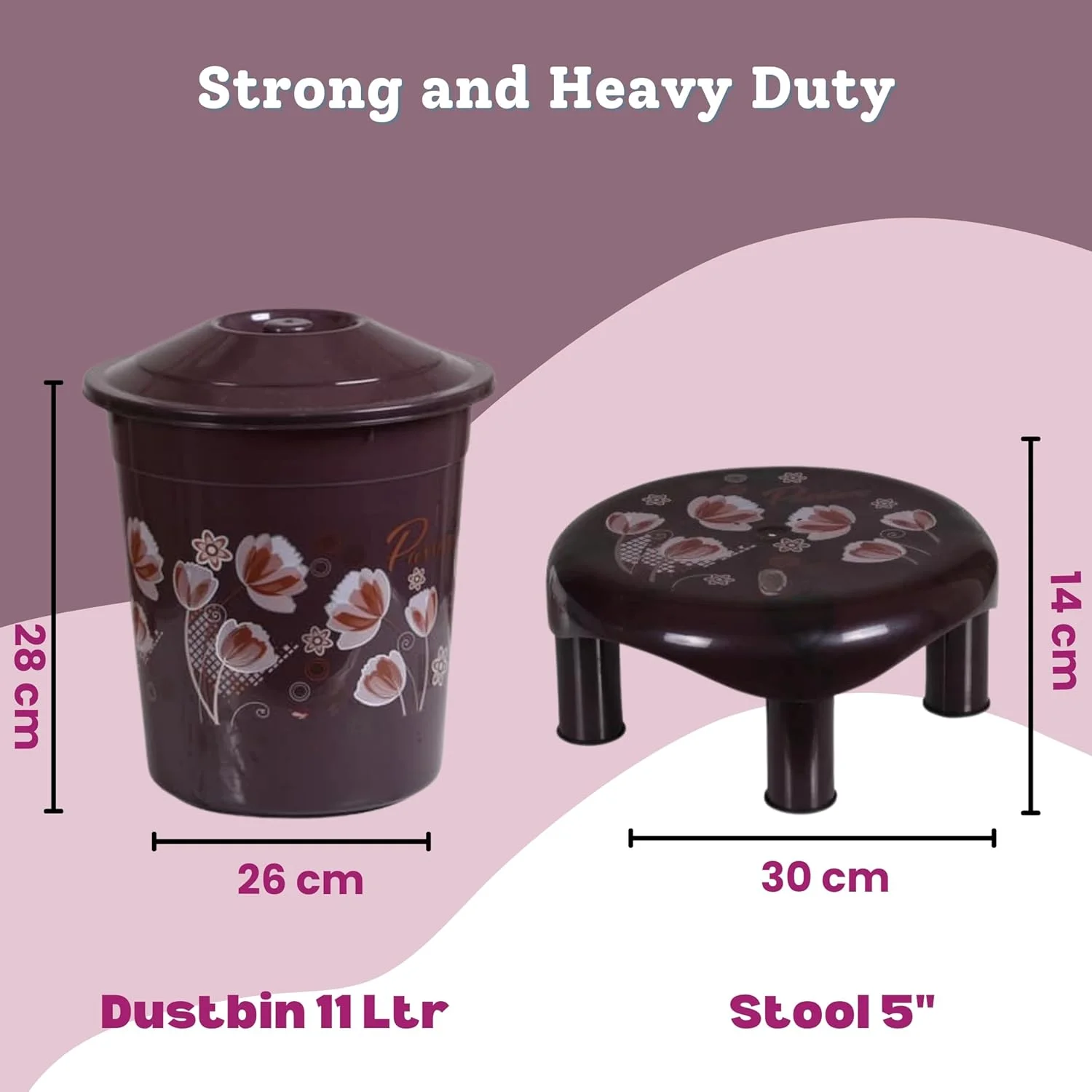 سطل پلاستیکی بزرگ 16 لیتری، سطل 5 لیتری، پاتلا، لگن عمیق، سطل زباله، لیوان 1.5 لیتری، لیوان 1 لیتری، جا صابونی، خاک انداز، جا مسواکی ست حمام (شکلاتی) - 10 تکه سطل پلاستیکی بزرگ 16 لیتری، سطل 5 لیتری، پاتلا، لگن عمیق، سطل زباله، لیوان 1.5 لیتری، لیوان 1 لیتری، جا صابونی، خاک انداز، جا مسواکی ست حمام (شکلاتی) - 10 تکه