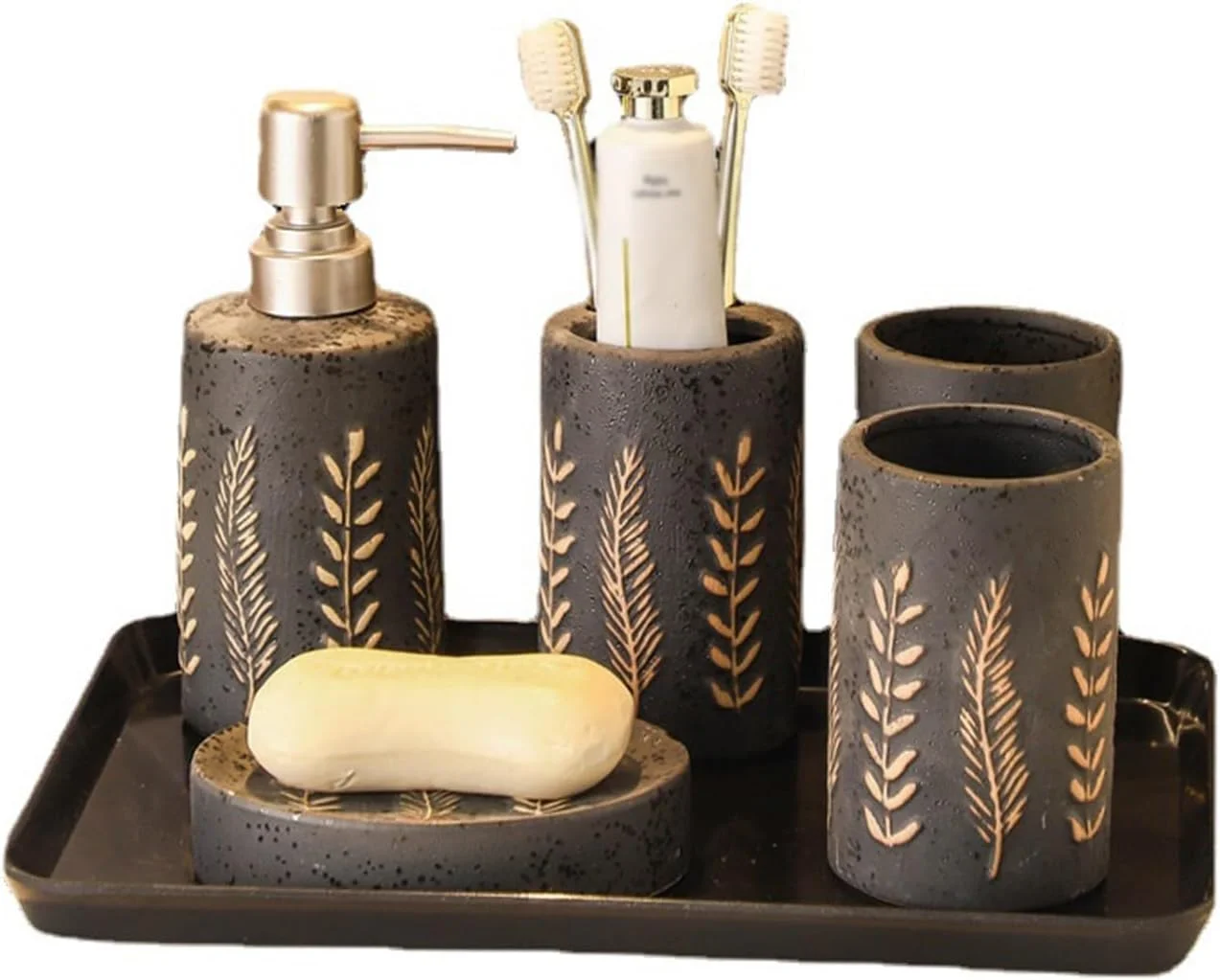 ست لوازم بهداشتی سرامیکی دست ساز 5 تکه برای حمام ست لوازم بهداشتی سرامیکی دست ساز 5 تکه برای حمام